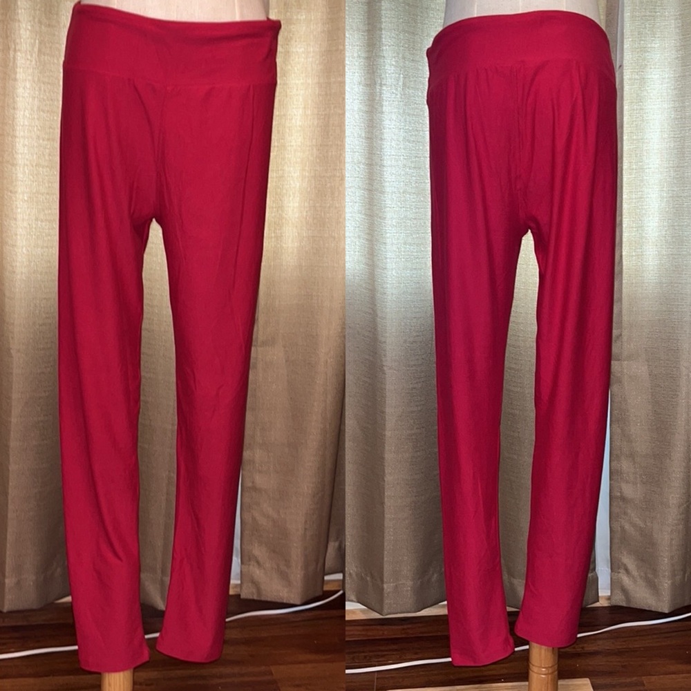 LuLaRoe Tall & Curvy Magenta Pink Fuchsia Stretch Soft Leggings